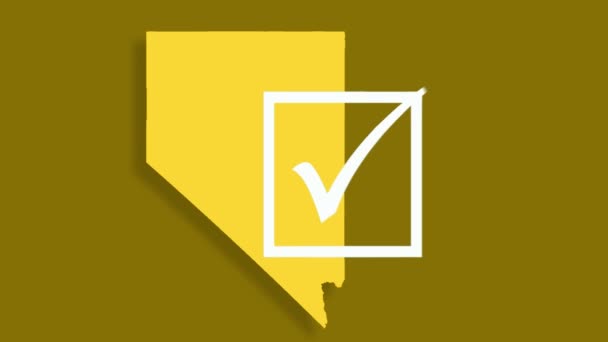 Μια πολιτεία της Νεβάδα ψηφίζοντας κουτί animation ελευθεριακό κόμμα κίτρινο - Πλάνα, βίντεο