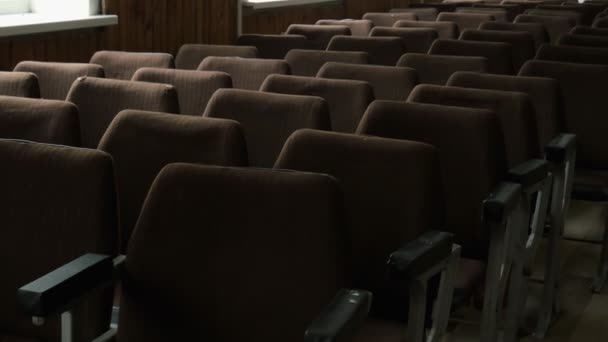 Screen for cinema. Assembly Hall. Seats for people - Footage, Video