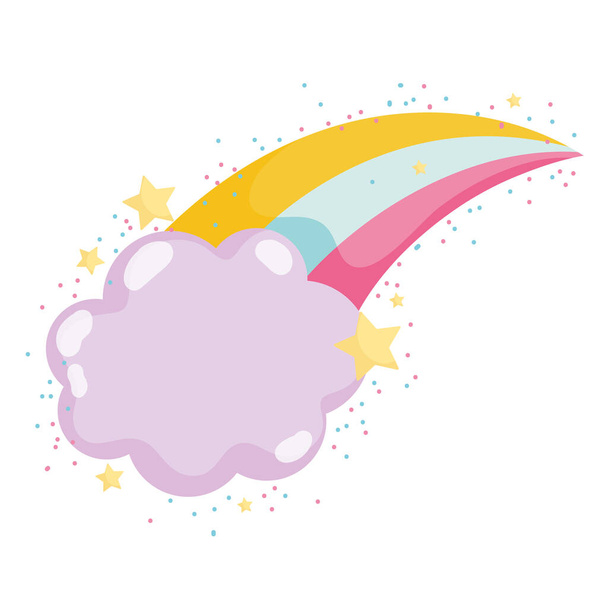 rainbow and cloud weather - Vector, afbeelding