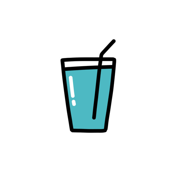 icône de doodle en verre d'eau, illustration vectorielle - Vecteur, image