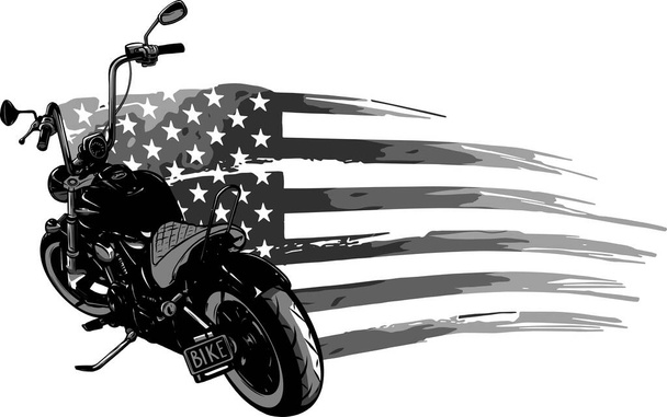 motocicleta helicóptero com bandeira americana vetor ilustração - Vetor, Imagem