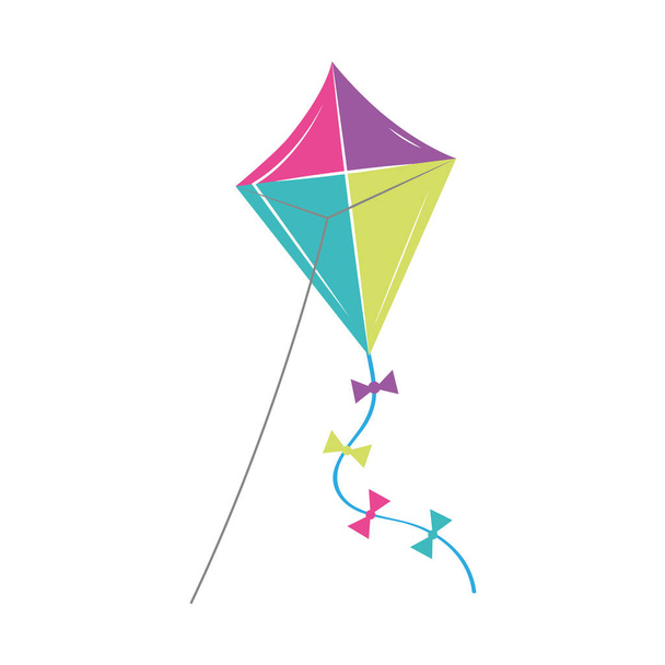 Isolated kite flying - Διάνυσμα, εικόνα