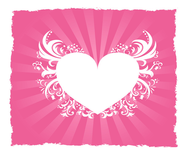 Vector postcard with heart for St. Valentine's day, easily editable. You may add your own text. - ベクター画像