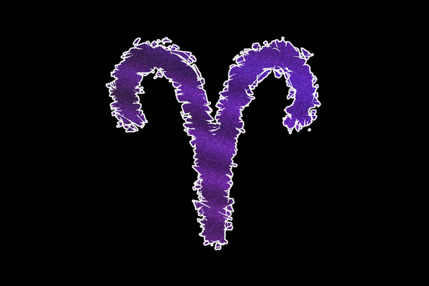 Aries zodiac sign, Ram horoscope symbol, with clipping path - Фото, изображение