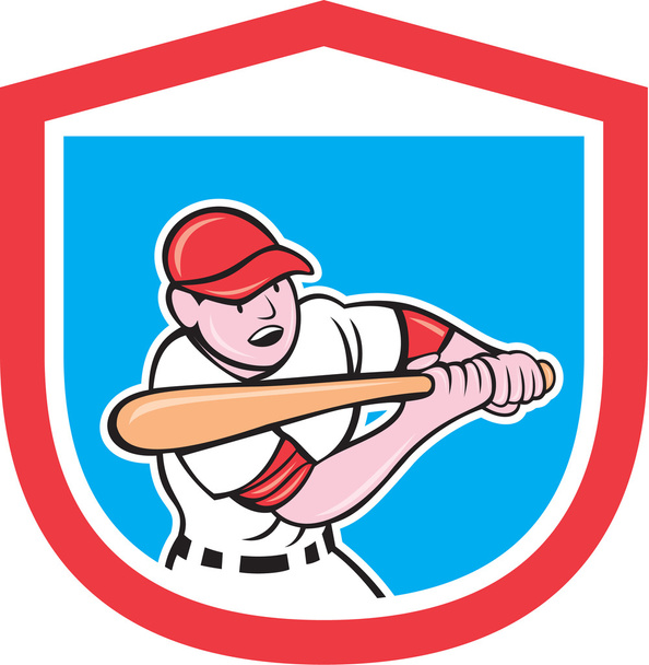 honkbal speler batting schild cartoon - Vector, afbeelding