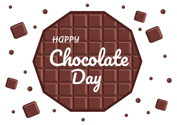 Hyvää suklaapäivän juhlaa Vector Illustration. Sopii kortteihin, julisteisiin ja taustoihin - Vektori, kuva