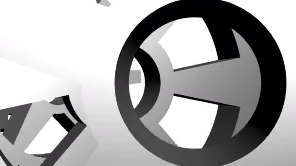 Rotierende Zahnräder 3D TunnelMoving in einem Tunnel aus rotierenden Zahnrädern. 3D-Tunnel mit rotierendem Getriebe. Zahnradtunnel. Looping. VJ-Loop-Video zur Show.  - Filmmaterial, Video