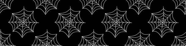 Patrón de tela de araña sin costuras. Ilustración vectorial aislada sobre fondo blanco. Textura Halloween. - Vector, Imagen