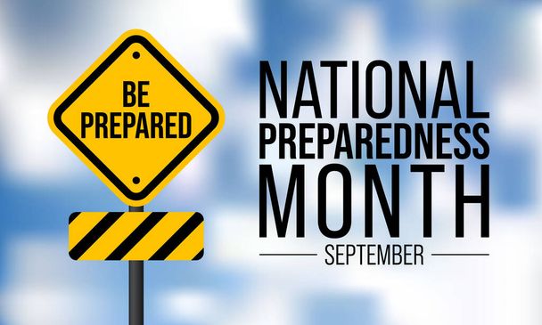 Le Mois national de la préparation (MNP) est célébré chaque année en septembre afin de promouvoir la planification des catastrophes familiales et communautaires maintenant et tout au long de l'année. illustration vectorielle - Vecteur, image