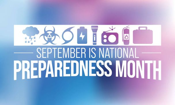 National Preparedness month (NPM) is observed every year in September,  to promote family and community disaster planning now and throughout the year. vector illustration - Vetor, Imagem