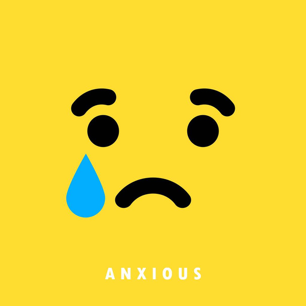 Anxiety emoticons emoji banner, card. Social media reaction concept. Vector EPS 10. Isolated on background - Vector, Image