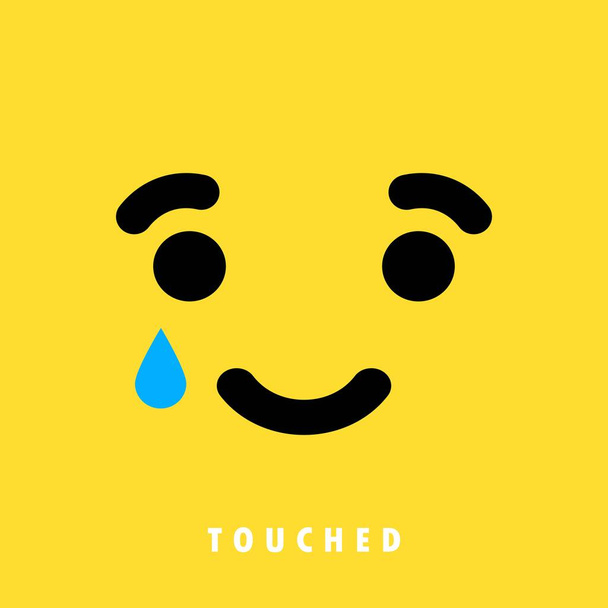 Emozioni toccate emoji banner, card. Concetto di reazione dei social media. Vettore EPS 10. Isolato su sfondo - Vettoriali, immagini
