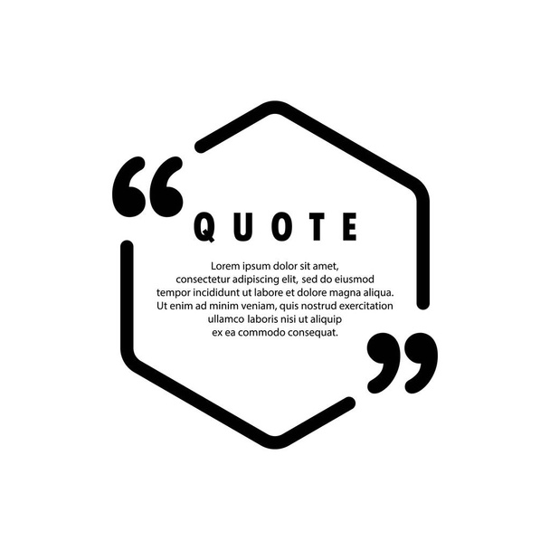 Quote icon. Quotemark outline, speech bubble, inverted commas or talking mark collection. Blank for your text. Frame. Vector EPS 10. Isolated on background. - Vector, Image