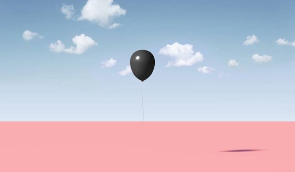 balloon in the sky. 3d rendering. - Foto, Imagem