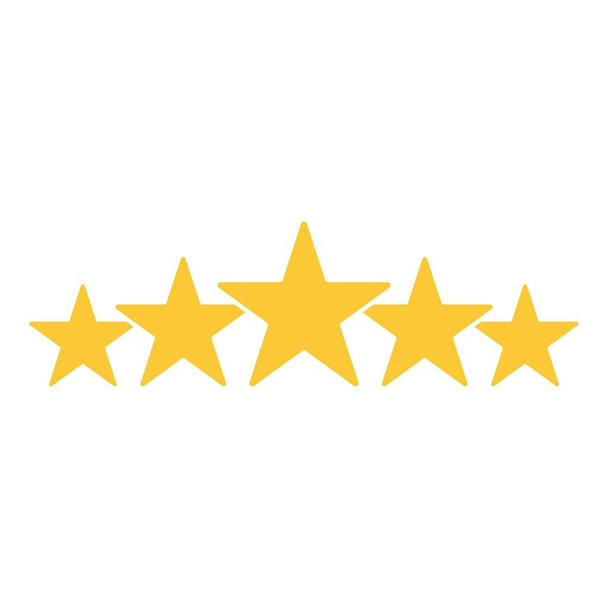 Fünf-Sterne-Bewertung. Goldene Sterne. Template-Design für Web oder mobile App. Vektorillustration - Vektor, Bild