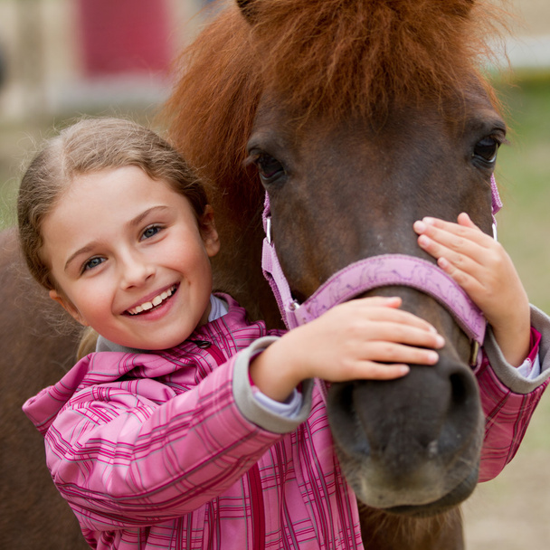 Horse and lovely girl - Fotó, kép