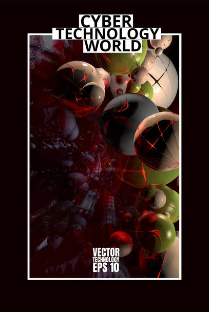 Vektor-Banner Hintergrund der abstrakten Technologie digitales Hallo-Tech-Konzept - Vektor, Bild