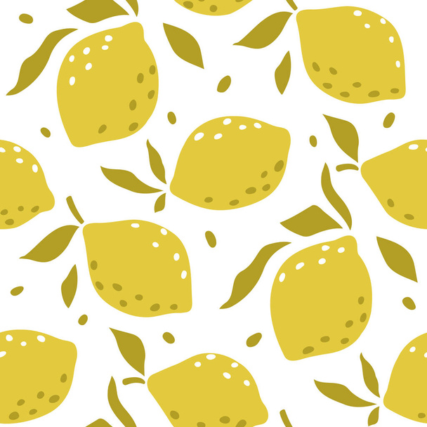 Seamless pattern with lemons - Vetor, Imagem