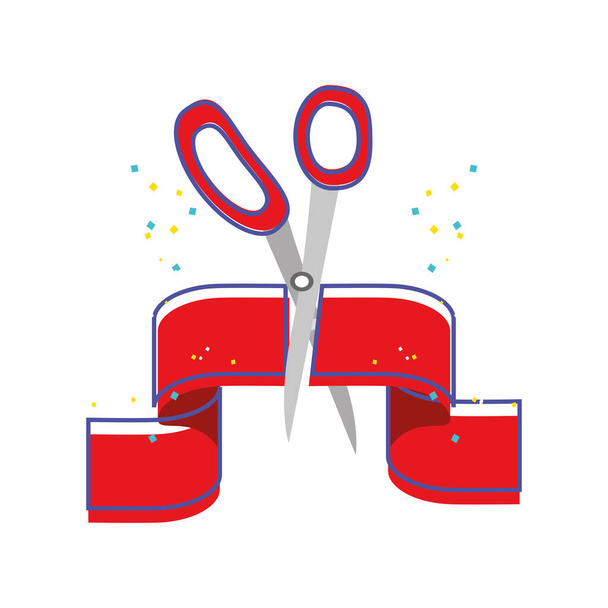 ножницы и ленты - Вектор,изображение