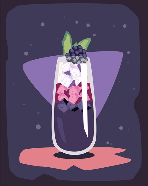bessen cocktailglas - Vector, afbeelding