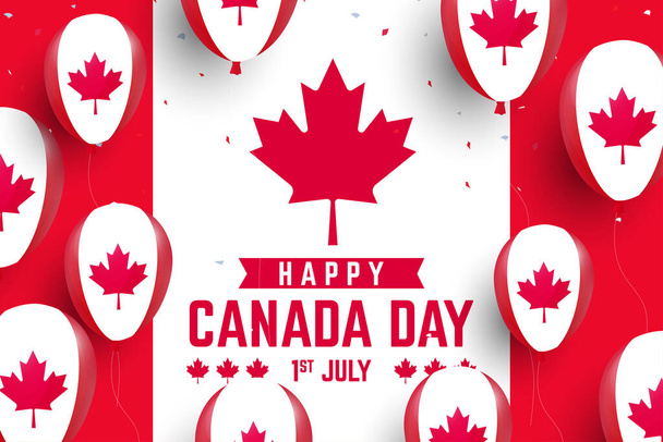 canada independence day greeting card - Vector, Image