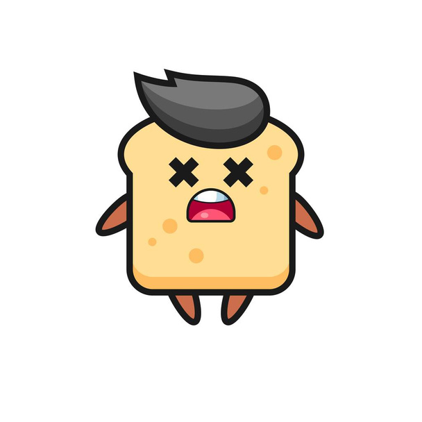 a halott kenyér kabala karakter, aranyos stílus design póló, matrica, logó elem - Vektor, kép
