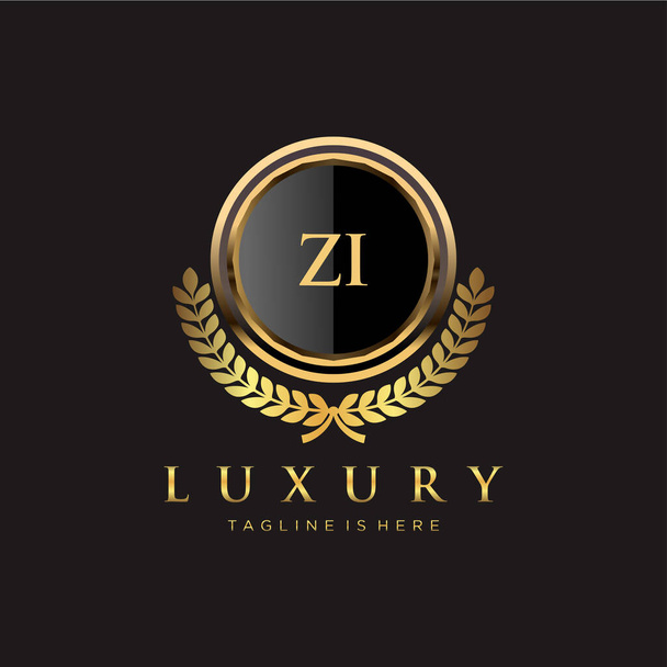 ZI Letter Alkuperäinen Royal Luxury Logo malli - Vektori, kuva