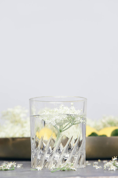 A glass of elderflower juice. - Photo, Image