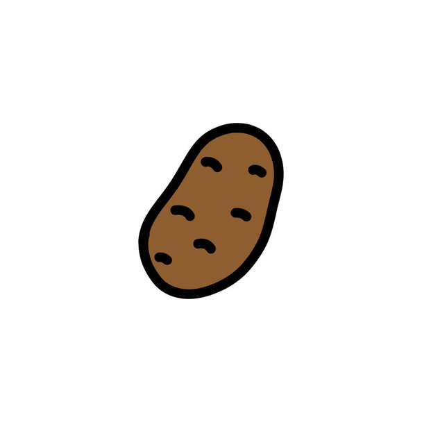 aardappel doodle icoon, vector illustratie - Vector, afbeelding