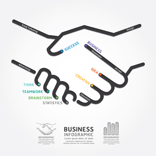 Diagrama de aperto de mão de negócios
 - Vetor, Imagem
