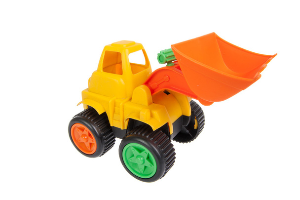 hračka, buldozer, izolované na bílém - Fotografie, Obrázek