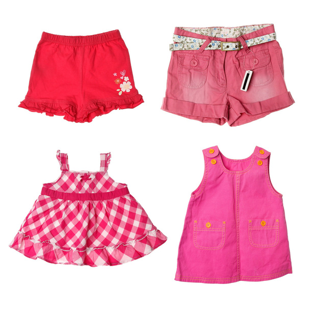 girl's shorts en jurken - Foto, afbeelding