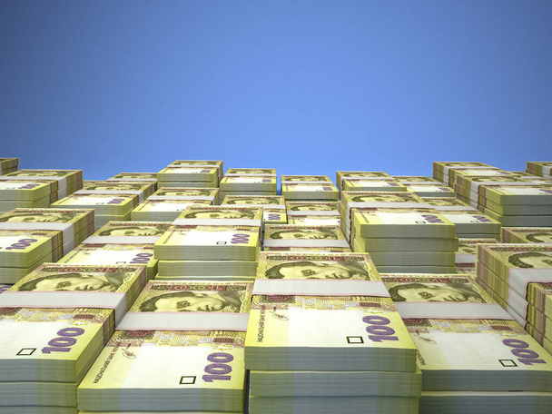 Money of Ukraine. Ukrainian hryvnia bills. UAH banknotes. 100 hryvni. Business, finance, news background. - Photo, Image