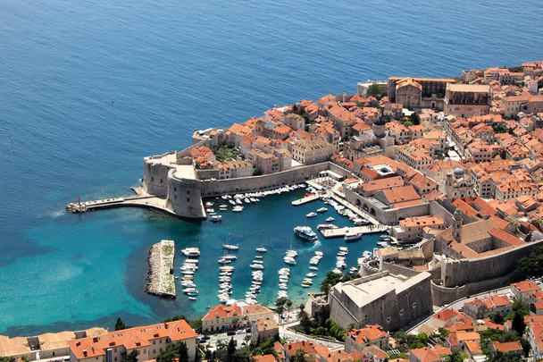 Panorama of old city Dubrovnik in a beautiful summer day, Croatia - Photo, Image