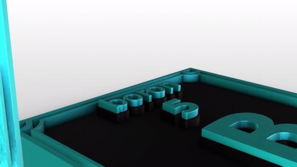 Periodická tabulka prvků - Bór - B - 3D animační model na bílém pozadí - Záběry, video