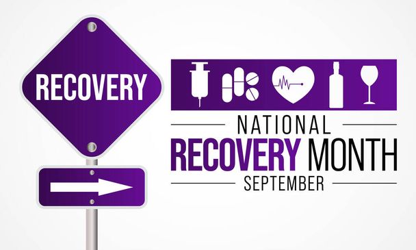 National Recovery month is observed every year during September across United States, Vector illustration - Vektori, kuva