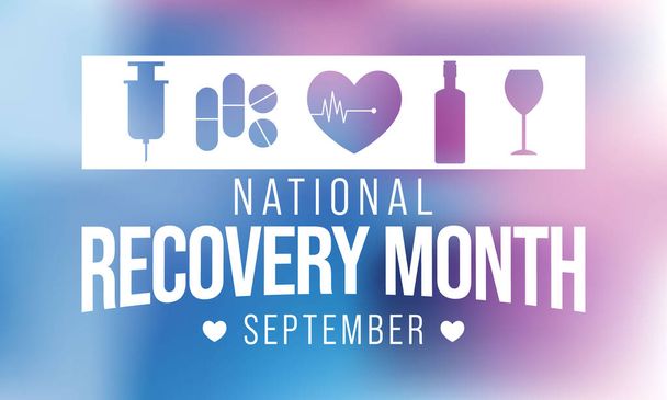 El mes de recuperación nacional se observa cada año durante septiembre en todos los Estados Unidos, ilustración vectorial - Vector, imagen