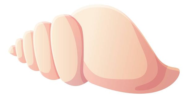 ピンクのホタテ貝。海水浴場、海の要素の概念。フラット漫画のスタイルで白い背景に隔離されたストックベクトルイラスト - ベクター画像