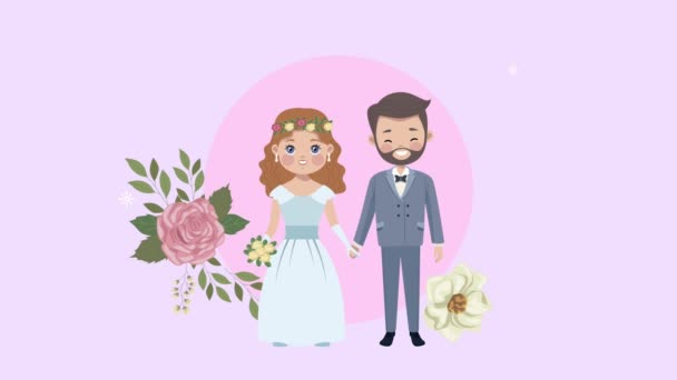 весільна пара закоханих персонажів з квітами
 - Кадри, відео