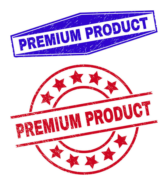 PREMIUM PRODUCT Grunged Seals in Round and Hexagonal Shapes - Vector, Image