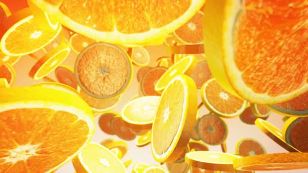 Una rebanada de fruta naranja - Imágenes, Vídeo