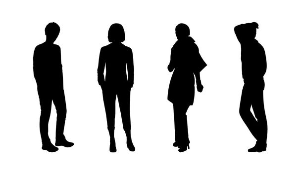 people standing outdoor silhouettes set 10 - Photo, Image