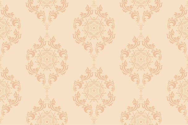 Seamless decorative wallpaper pattern. Seamless floral ornament on background - Διάνυσμα, εικόνα