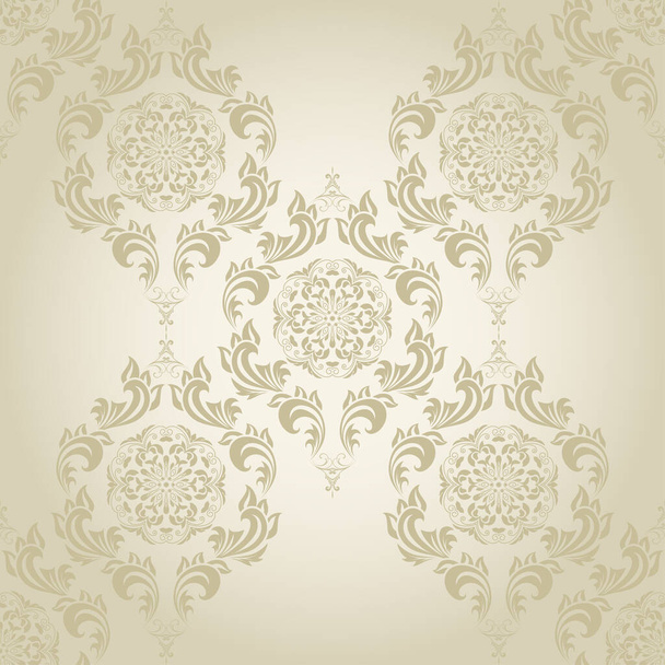 Seamless ornament on background. Floral ornament on background. Wallpaper pattern - Vector, Image