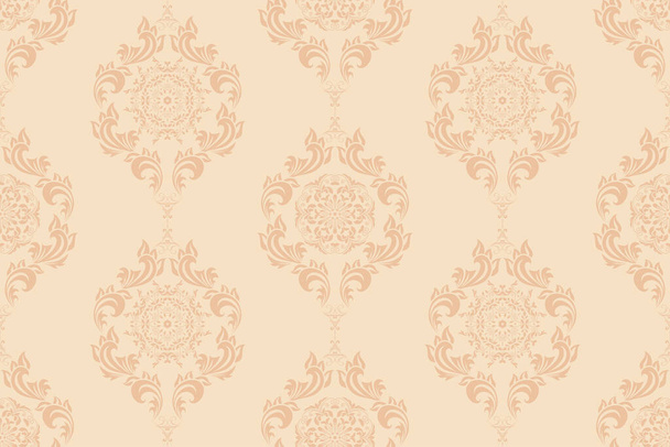 Seamless ornament on background. Floral ornament on background. Wallpaper pattern. Template for design of your interior - Vector, imagen