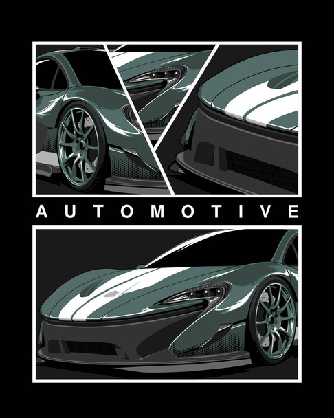 自動車スポーツカーの背景イラスト - ベクター画像
