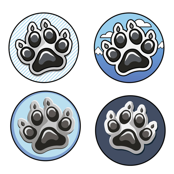 Husky paw footprint dog logo - Vector, afbeelding