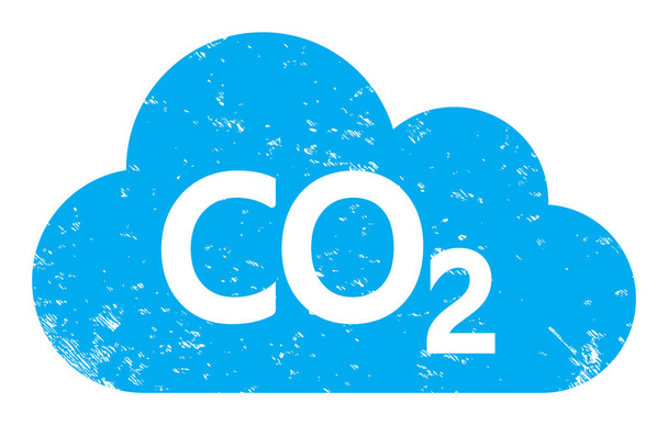Carbon Dioxide Cloud Grunge Icon Image - Vector, Image