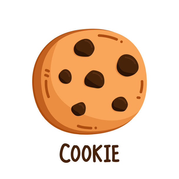 Design de logotipo de biscoito. Vetor de cookies no fundo branco. - Vetor, Imagem