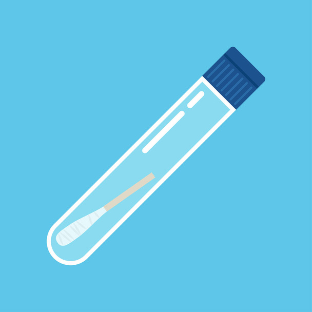 Coronavirus swab in test tube vector. Covid-19 Testing Swab Kit. - Vector, Image